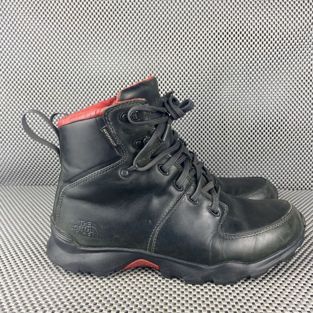 The North Face Thermoball Hiking Winter Boots Mens 8 Black Leather Waterproof